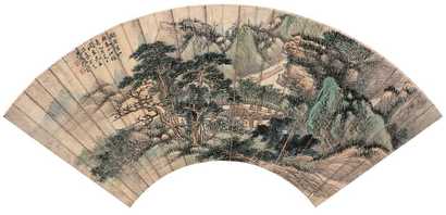 尤小云 乙酉（1945）年作 春山仙馆 镜心